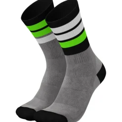 INCYLENCE Merino Strive Sokken - Light Grey Neon Green
