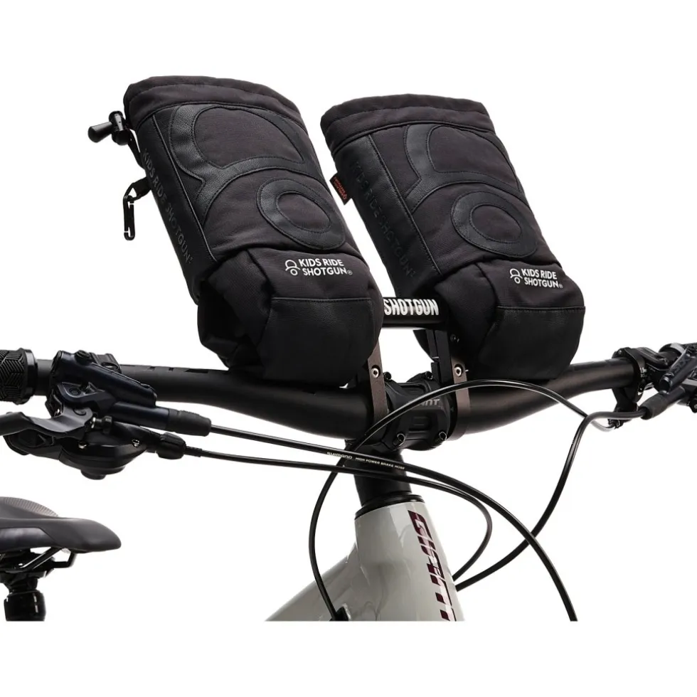 Kids Ride Shotgun Pogies Stuurmanchetten - zwart