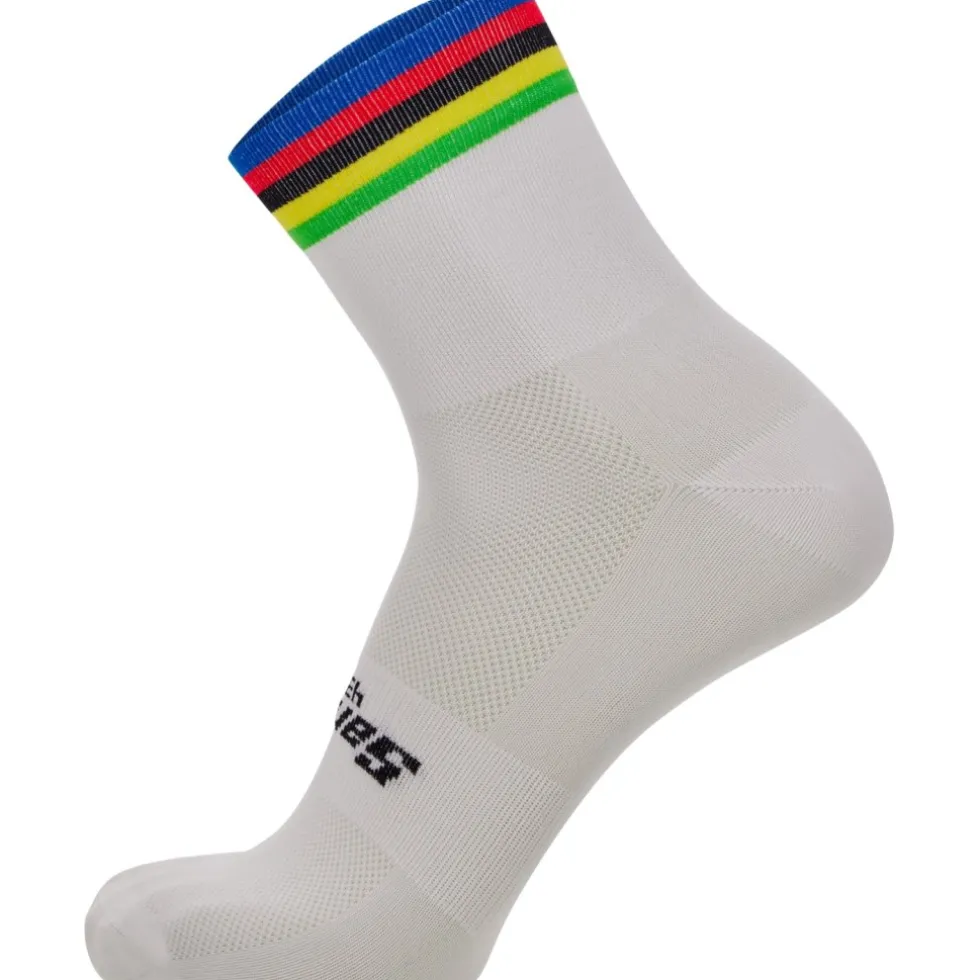 Santini UCI Official World Champion Fietssokken RE652HPWC - wit BI