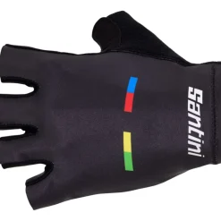 Santini UCI World Champion Handschoenen met Korte Vingers Heren RE367CLMONDO - zwart NE