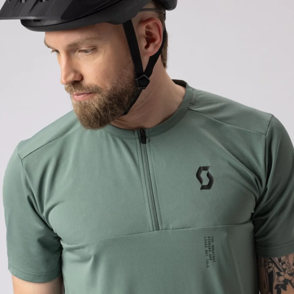 SCOTT Vertic Zip T-shirt met korte mouwen voor heren - tranquil green