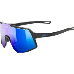 Uvex sequenze CV Fietsbril - black matt/mirror buzzy blue colorvision