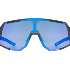 Uvex sequenze CV Fietsbril - black matt/mirror buzzy blue colorvision