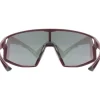Uvex skyryse Fietsbril - burgundy matt/mirror rose