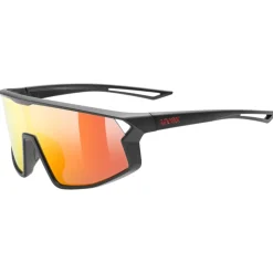 Uvex skyryse jr. Fietsbril kinderen - black mattt/mirror red