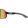 Uvex sportstyle 237 Bril - black matt/mirror red