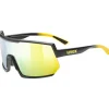 Uvex sportstyle 235 Bril - sunbee-black matt/supravision mirror yellow