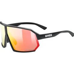 Uvex sportstyle 237 CV Bril - black matt/mirror red