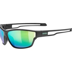 Uvex sportstyle 806 Fietsbril - black matt/mirror green