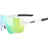 Uvex sportstyle 236 Set Bril - white matt/mirror green + clear