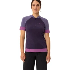 Vaude Altissimo Q-Zip Shirt met Korte Mouwen Dames - eggplant