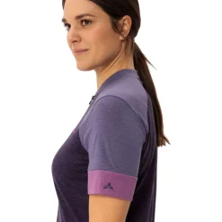 Vaude Altissimo Q-Zip Shirt met Korte Mouwen Dames - eggplant