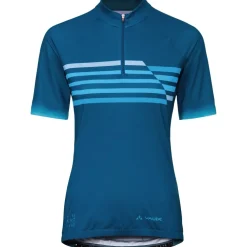 Vaude Posta II Half-Zip Fietsshirt met Korte Mouwen Dames - shore blue