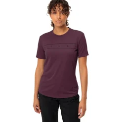 Vaude Qimsa Logo Shirt met Korte Mouwen Dames - cassis
