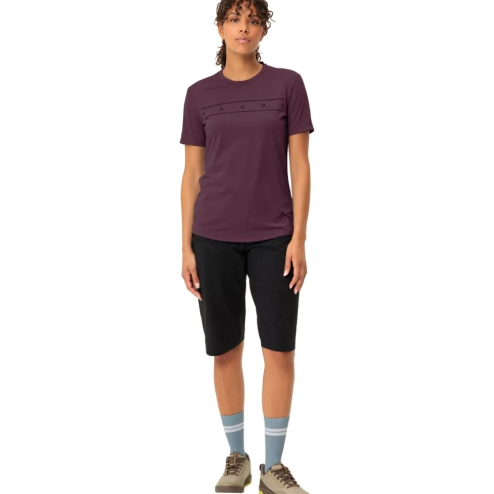 Vaude Qimsa Logo Shirt met Korte Mouwen Dames - cassis