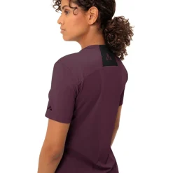 Vaude Qimsa Logo Shirt met Korte Mouwen Dames - cassis