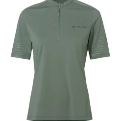 Vaude Qimsa Pro Half-Zip Shirt met Korte Mouwen Dames - agave
