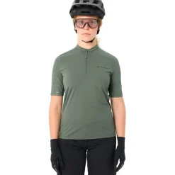 Vaude Qimsa Pro Half-Zip Shirt met Korte Mouwen Dames - agave