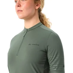 Vaude Qimsa Pro Half-Zip Shirt met Korte Mouwen Dames - agave