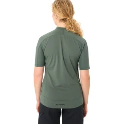 Vaude Qimsa Pro Half-Zip Shirt met Korte Mouwen Dames - agave