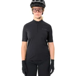 Vaude Qimsa Pro Half-Zip Shirt met Korte Mouwen Dames - zwart