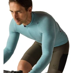 Velocio Luxe Merino Fietsshirt met Lange Mouwen Heren - Cameo Blue