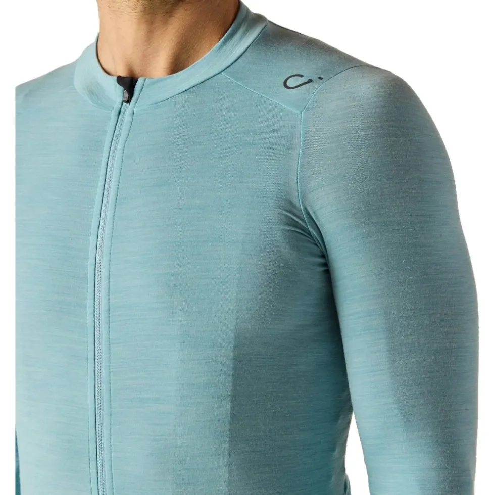 Velocio Luxe Merino Fietsshirt met Lange Mouwen Heren - Cameo Blue
