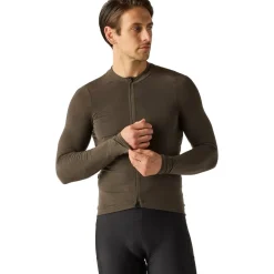 Velocio Luxe Merino Fietsshirt met Lange Mouwen Heren - Black Olive
