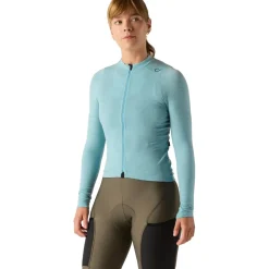 Velocio Luxe Merino Fietsshirt met Lange Mouwen Dames - Cameo Blue