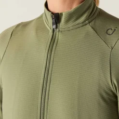Velocio Luxe Thermal Fietsshirt met Lange Mouwen Dames - Deep Lichen