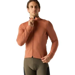Velocio Luxe Thermal Fietsshirt met Lange Mouwen Heren - Copper Brown