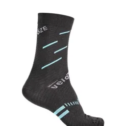 veloToze Merino Wool Fietssokken - Zwart/Blauw
