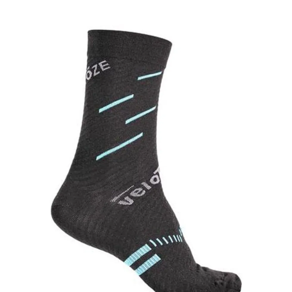 veloToze Merino Wool Fietssokken - Zwart/Blauw