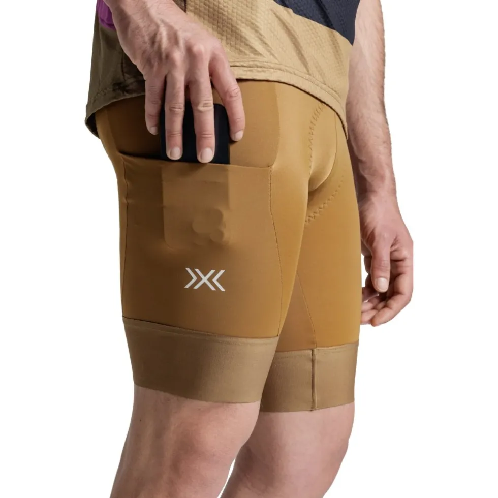 X-Bionic Corefusion Ride Gravel Fietsshort met bretels voor heren - earth